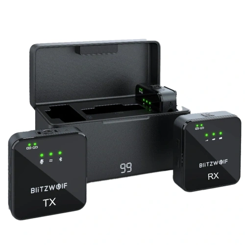 Mikrofon bezprzewodowy BlitzWolf, BW-SX63, 1000mAh (czarny) - !ZAIMPORTOWANE - BlitzWolf