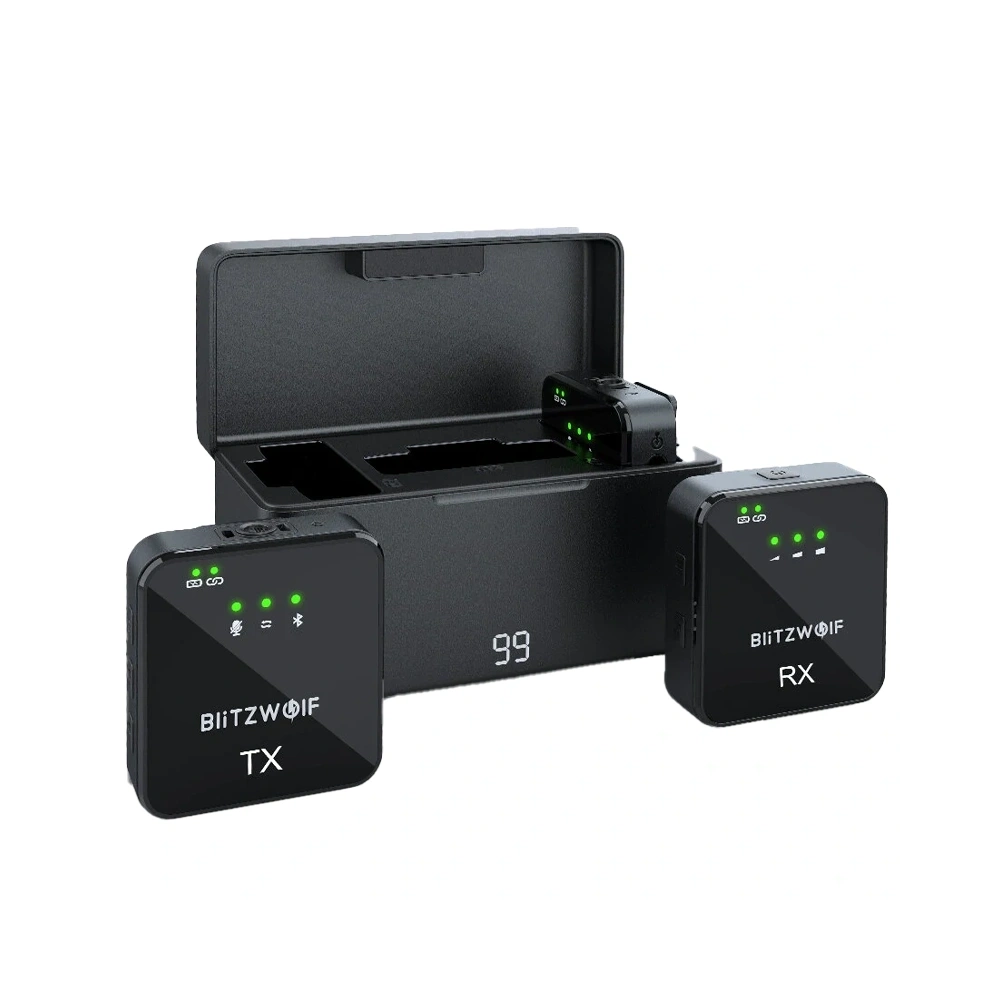 Hurtownia GSM - Vezeték nélküli mikrofon BlitzWolf, BW-SX63, 1000mAh (fekete) - BLZ607 - {ean13} - Hurt