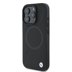Hurtownia GSM - Etui BMW BMHMP16L23RTPK Apple iPhone 16 Pro hardcase Sign Leather Half Textured And Circle MagSafe czarny - BMW686 - {ean13} - Hurt