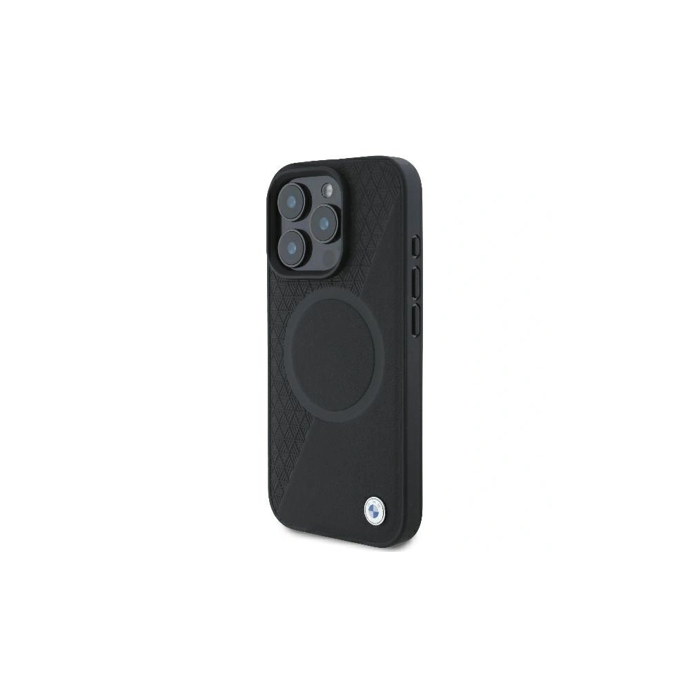 Wholesale Case BMW BMHMP16L23RTPK Apple iPhone 16 Pro hardcase Sign Leather Half Textured And Circle MagSafe black - BMW686 - {ean13} - Hurt