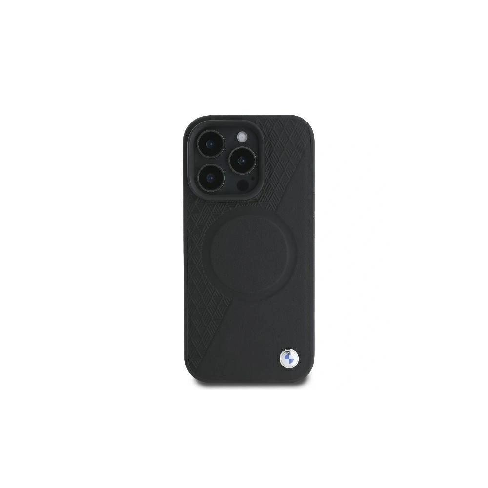 Wholesale Case BMW BMHMP16L23RTPK Apple iPhone 16 Pro hardcase Sign Leather Half Textured And Circle MagSafe black - BMW686 - {ean13} - Hurt