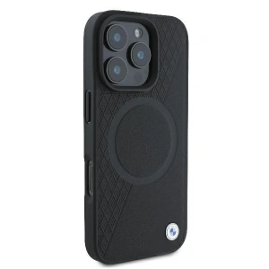 Hurtownia GSM - Etui BMW BMHMP16L23RTPK Apple iPhone 16 Pro hardcase Sign Leather Half Textured And Circle MagSafe czarny - BMW686 - {ean13} - Hurt