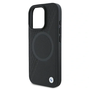 Hurtownia GSM - Etui BMW BMHMP16L23RTPK Apple iPhone 16 Pro hardcase Sign Leather Half Textured And Circle MagSafe czarny - BMW686 - {ean13} - Hurt