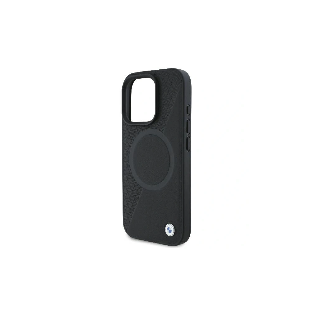 Wholesale Case BMW BMHMP16L23RTPK Apple iPhone 16 Pro hardcase Sign Leather Half Textured And Circle MagSafe black - BMW686 - {ean13} - Hurt
