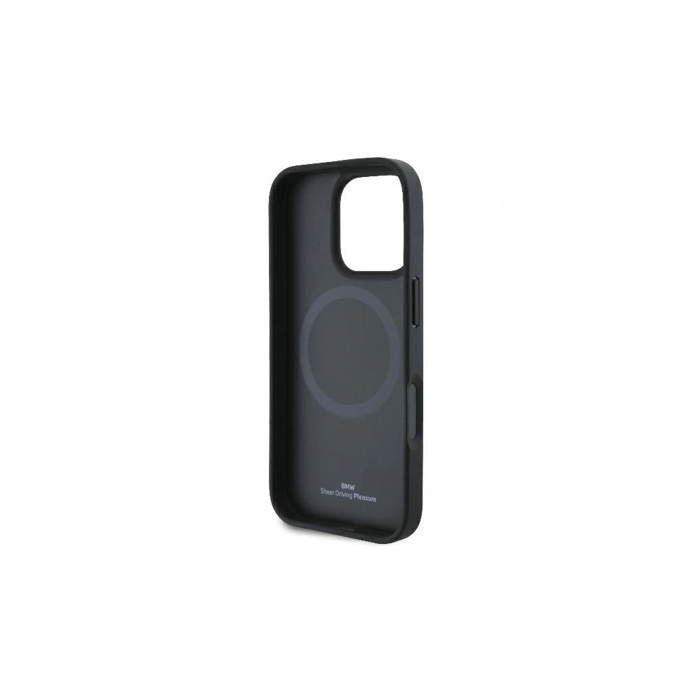 Wholesale Case BMW BMHMP16L23RTPK Apple iPhone 16 Pro hardcase Sign Leather Half Textured And Circle MagSafe black - BMW686 - {ean13} - Hurt