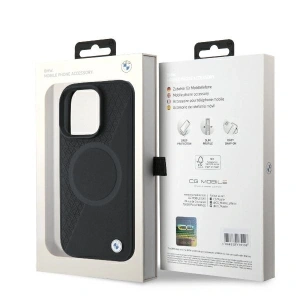 Hurtownia GSM - Etui BMW BMHMP16L23RTPK Apple iPhone 16 Pro hardcase Sign Leather Half Textured And Circle MagSafe czarny - BMW686 - {ean13} - Hurt