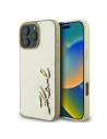 Etui Karl Lagerfeld KLHCP16LPFMFBKMD Apple iPhone 16 Pro hardcase Metal Signature zlatý - iPhone 16 Pro - Karl Lagerfeld