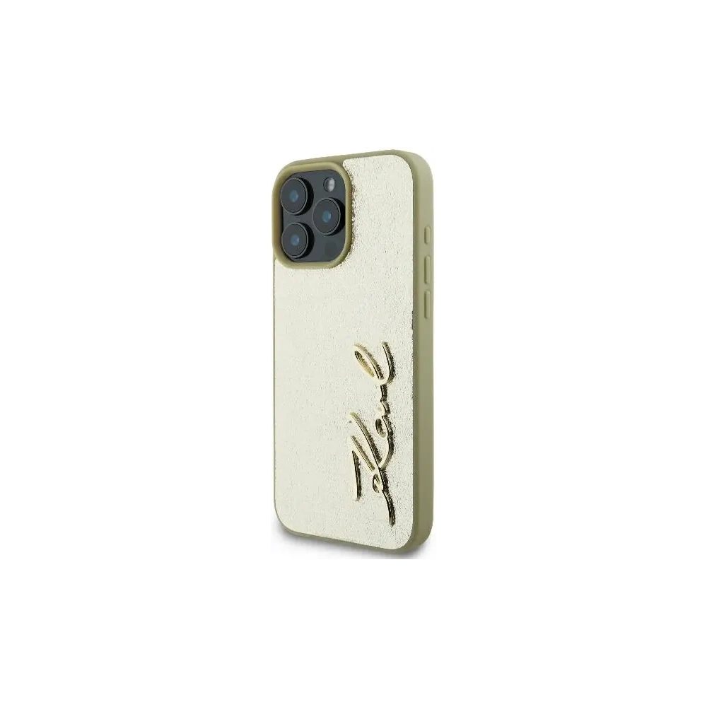 Hurtownia GSM - Karl Lagerfeld KLHCP16LPFMFBKMD Apple iPhone 16 Pro hardcase Metal Signature zlatý - KLD2136 - {ean13} - Hurt