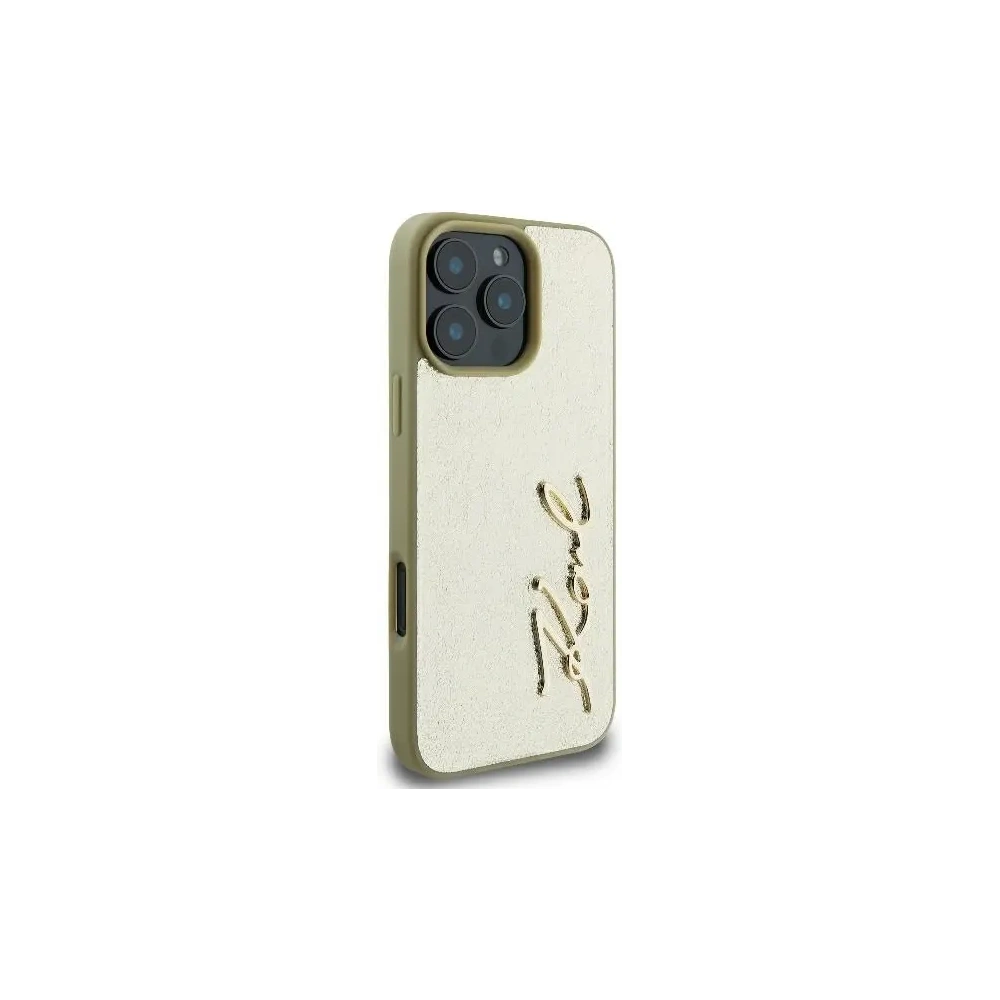 Hurtownia GSM - Karl Lagerfeld KLHCP16LPFMFBKMD Apple iPhone 16 Pro hardcase Metal Signature zlatý - KLD2136 - {ean13} - Hurt