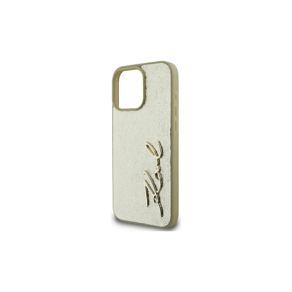Hurtownia GSM - Karl Lagerfeld KLHCP16LPFMFBKMD Apple iPhone 16 Pro Hardcase Metal Signature gold - KLD2136 - {ean13} - Hurt