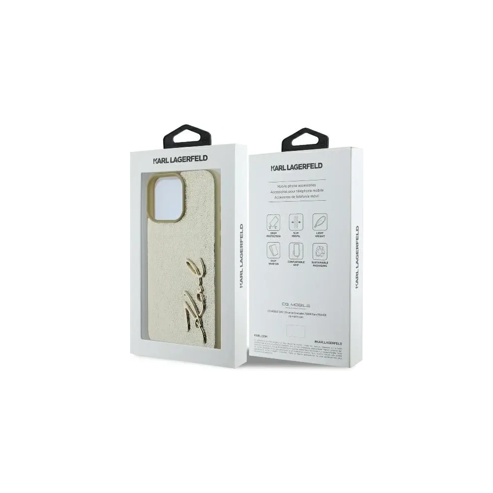 Hurtownia GSM - Karl Lagerfeld KLHCP16LPFMFBKMD Apple iPhone 16 Pro hardcase Metal Signature zlatý - KLD2136 - {ean13} - Hurt