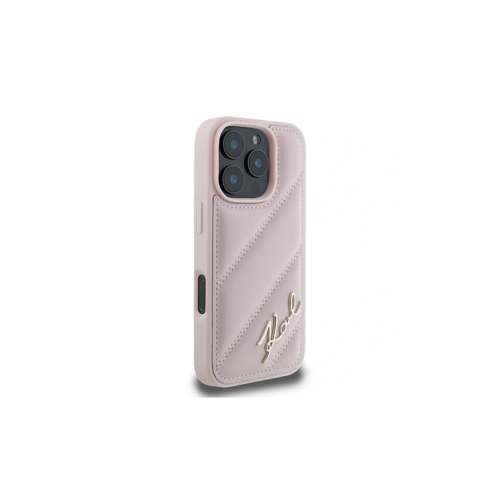 Hurtownia GSM - Karl Lagerfeld KLHCP16LPQDSMGP Apple iPhone 16 Pro Hardcase Quilted Signature rosa - KLD2138 - {ean13} - Hurt