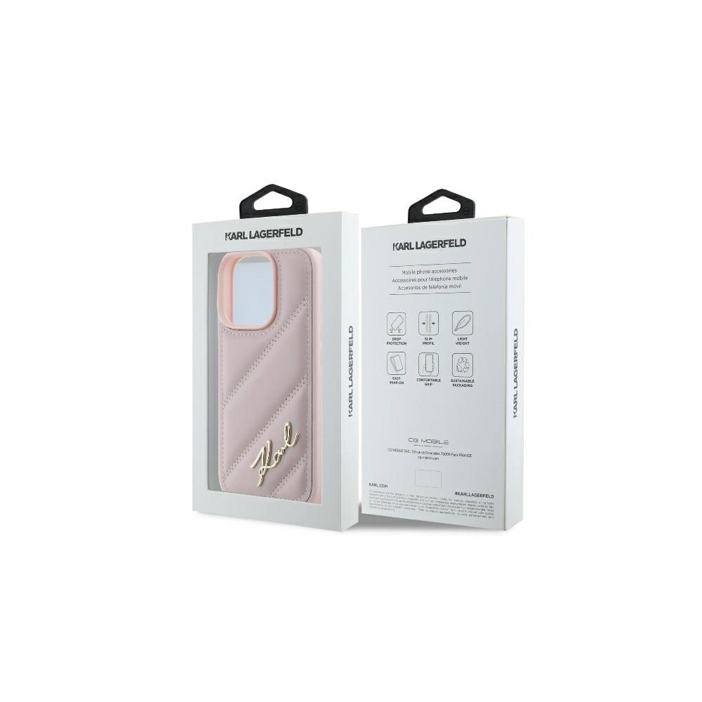 Hurtownia GSM - Karl Lagerfeld KLHCP16LPQDSMGP Apple iPhone 16 Pro Hardcase Quilted Signature rosa - KLD2138 - {ean13} - Hurt