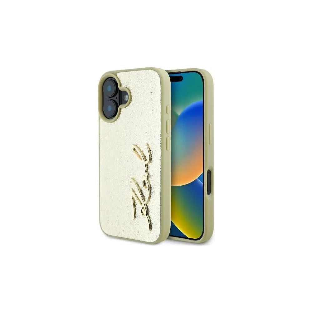 Hurtownia GSM - Etui Karl Lagerfeld KLHCP16SPFMFBKMD Apple iPhone 16 hardcase Metal Signature złoty - KLD2139 - {ean13} - Hurt