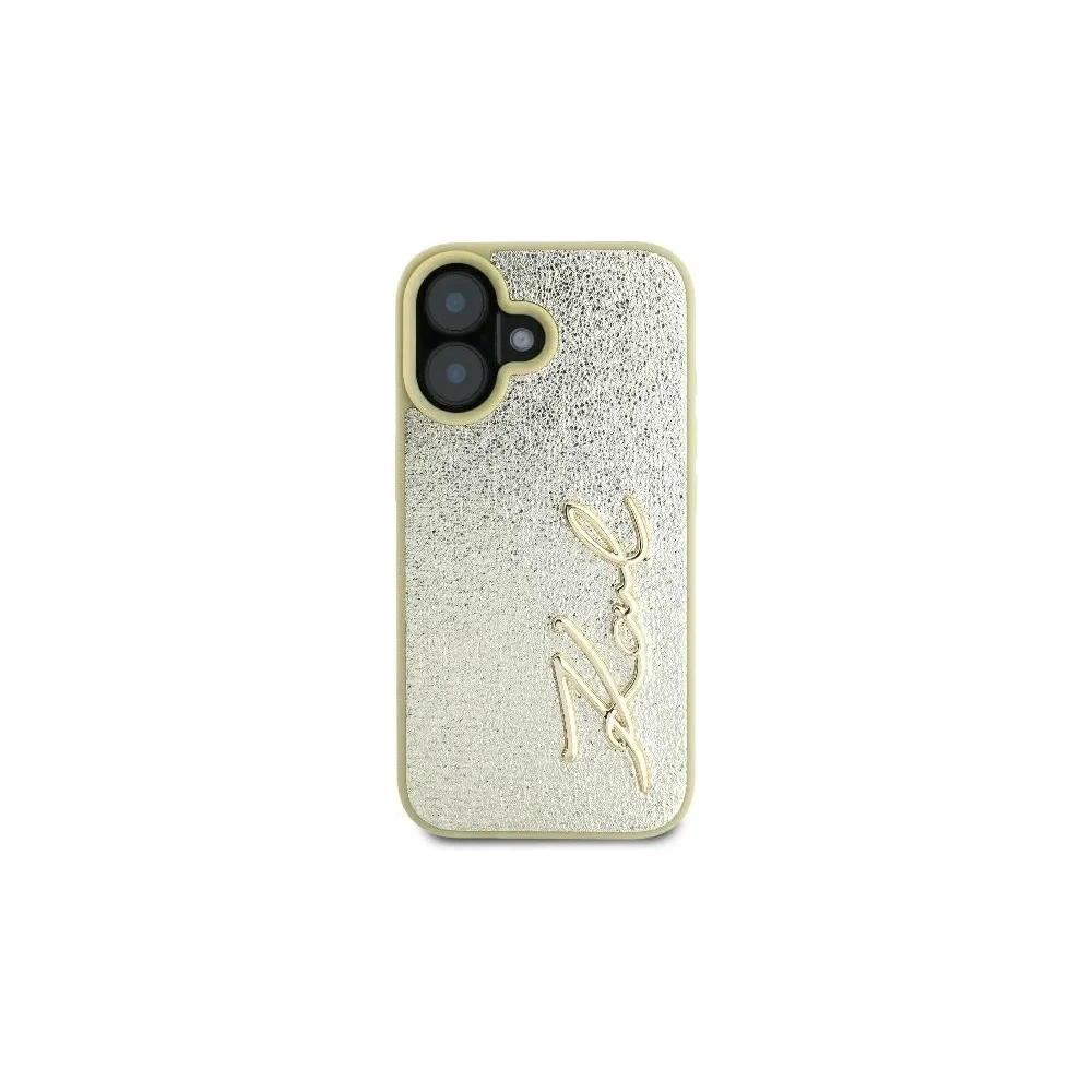 Hurtownia GSM - Karl Lagerfeld KLHCP16SPFMFBKMD Apple iPhone 16 hardcase Metal Signature zlatý - KLD2139 - {ean13} - Hurt