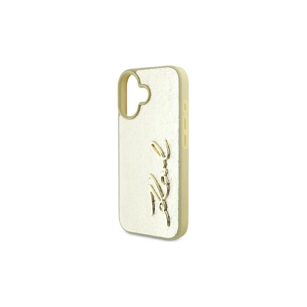 Hurtownia GSM - Karl Lagerfeld KLHCP16SPFMFBKMD Apple iPhone 16 hardcase Metal Signature zlatý - KLD2139 - {ean13} - Hurt