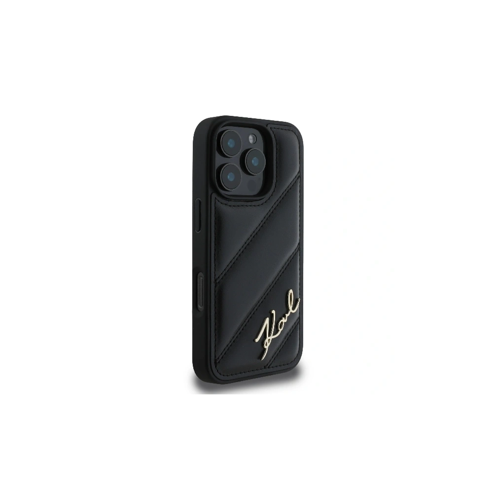 Hurtownia GSM - Karl Lagerfeld KLHCP16XPQDSMGK Apple iPhone 16 Pro Max hardcase Quilted Signature negru - KLD2140 - {ean13} - Hurt