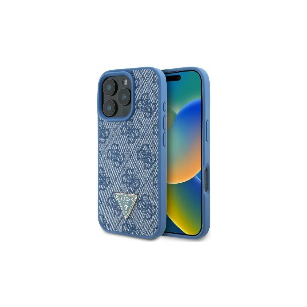 Hurtownia GSM - Guess GUHCP16LP4TDPB Apple iPhone 16 Pro Hardcase Leder 4G Triangle Strass MagSafe blau - GUE3481 - {ean13} - Hurt