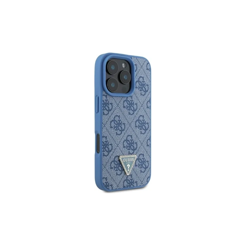 Hurtownia GSM - Guess GUHCP16LP4TDPB Apple iPhone 16 Pro Hardcase Leder 4G Triangle Strass MagSafe blau - GUE3481 - {ean13} - Hurt