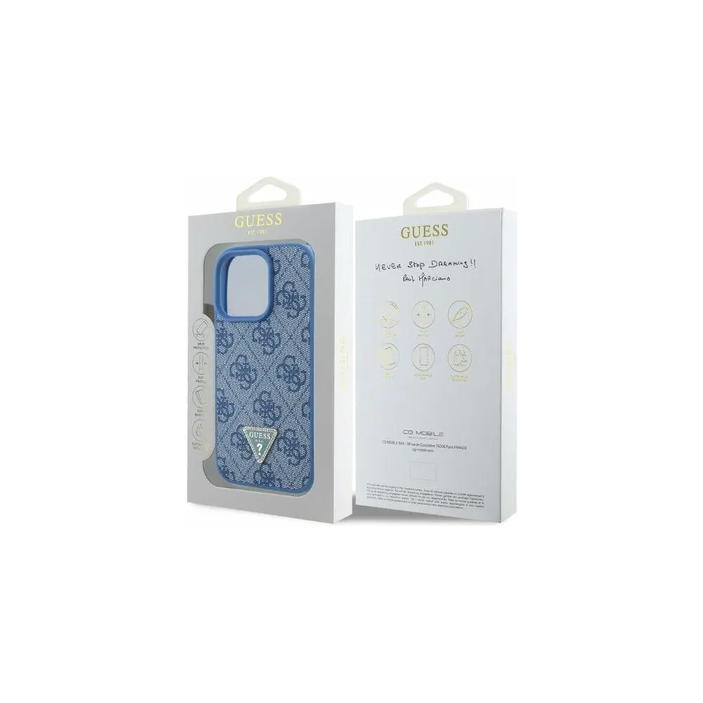 Hurtownia GSM - Guess GUHCP16LP4TDPB Apple iPhone 16 Pro hardcase kůže 4G Triangle Strass MagSafe modrý - GUE3481 - {ean13} - Hurt