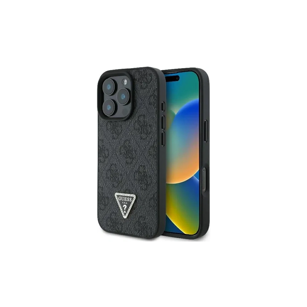 Hurtownia GSM - Guess GUHCP16LP4TDPK Apple iPhone 16 Pro Hardcase Leder 4G Triangle Strass MagSafe schwarz - GUE3482 - {ean13} - Hurt