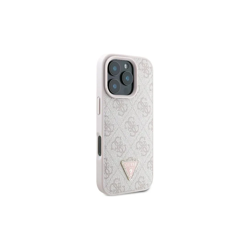 Hurtownia GSM - Guess GUHCP16LP4TDPP Apple iPhone 16 Pro kemény tok Bőr 4G Triangle Strass MagSafe rózsaszín - GUE3483 - {ean13} - Hurt