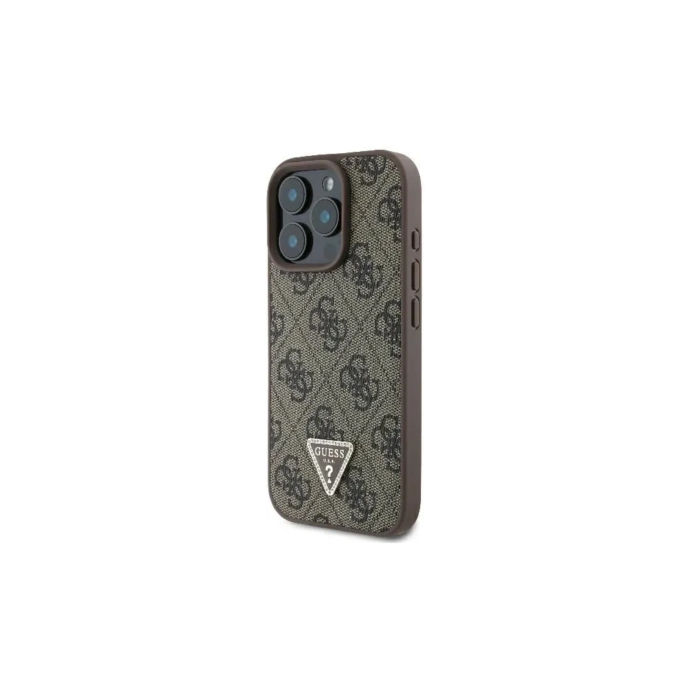 Hurtownia GSM - Guess GUHCP16LP4TDPW Apple iPhone 16 Pro Hardcase Leder 4G Triangle Strass MagSafe braun - GUE3484 - {ean13} - Hurt