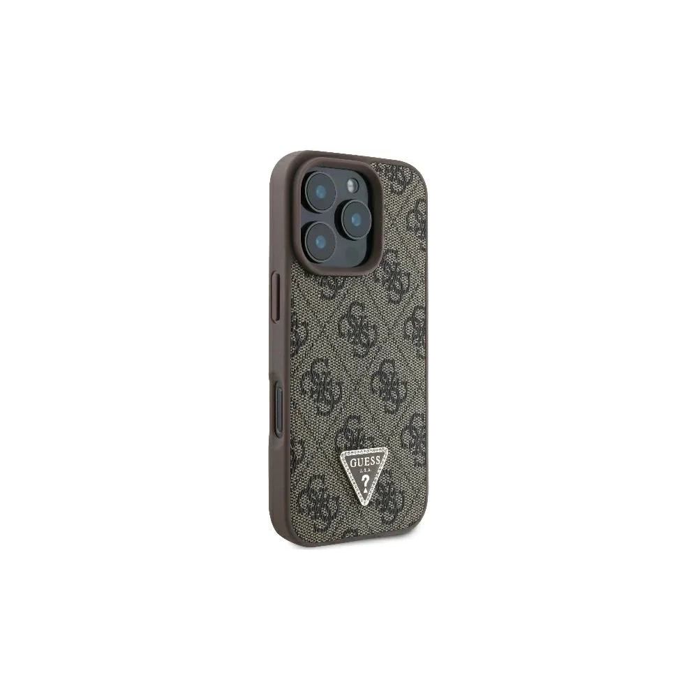 Hurtownia GSM - Guess GUHCP16LP4TDPW Apple iPhone 16 Pro hardcase Kožené 4G Triangle Strass MagSafe hnědé - GUE3484 - {ean13} - Hurt