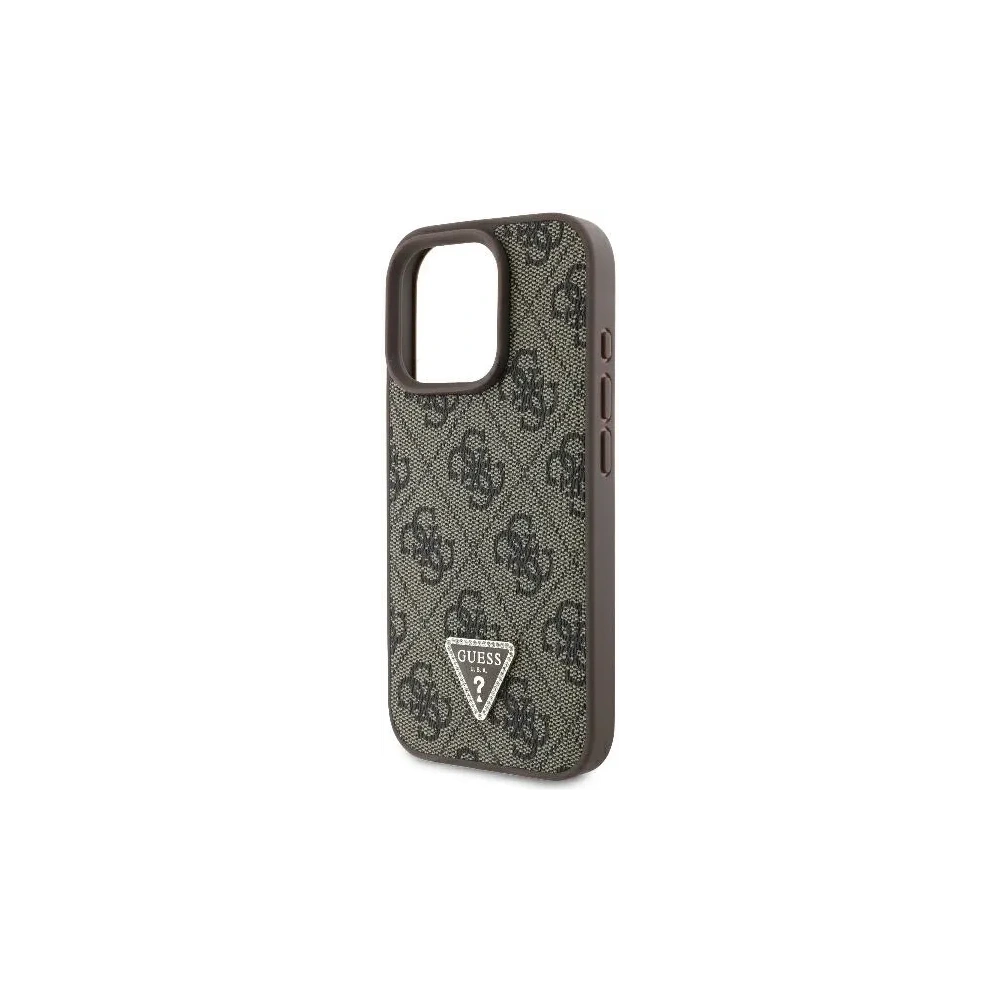 Hurtownia GSM - Guess GUHCP16LP4TDPW Apple iPhone 16 Pro Hardcase Leder 4G Triangle Strass MagSafe braun - GUE3484 - {ean13} - Hurt