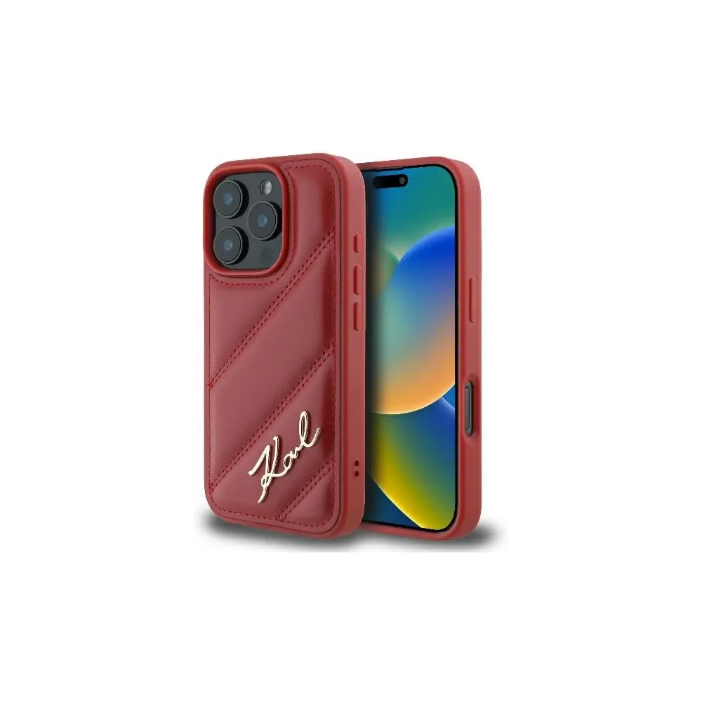 Hurtownia GSM - Etui Karl Lagerfeld KLHCP16XPQDSMGR Apple iPhone 16 Pro Max hardcase Quilted Signature czerwony - KLD2141 - {ean13} - Hurt