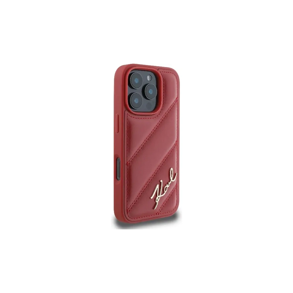 Wholesale Case Karl Lagerfeld KLHCP16XPQDSMGR Apple iPhone 16 Pro Max hardcase Quilted Signature red - KLD2141 - {ean13} - Hurt
