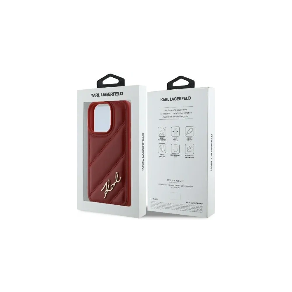 Hurtownia GSM - Etui Karl Lagerfeld KLHCP16XPQDSMGR Apple iPhone 16 Pro Max hardcase Quilted Signature czerwony - KLD2141 - {ean13} - Hurt