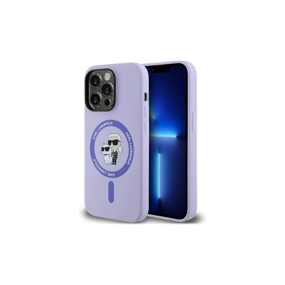 Hurtownia GSM - Karl Lagerfeld KLHMP14XSCMKCRHU Apple iPhone 14 Pro Max kemény tok Szilikon Karl&Choupette Heads Gyűrű MagSafe lila - KLD2142 - {ean13} - Hurt