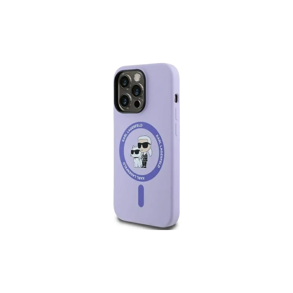 Hurtownia GSM - Karl Lagerfeld KLHMP14XSCMKCRHU Apple iPhone 14 Pro Max kemény tok Szilikon Karl&Choupette Heads Gyűrű MagSafe lila - KLD2142 - {ean13} - Hurt