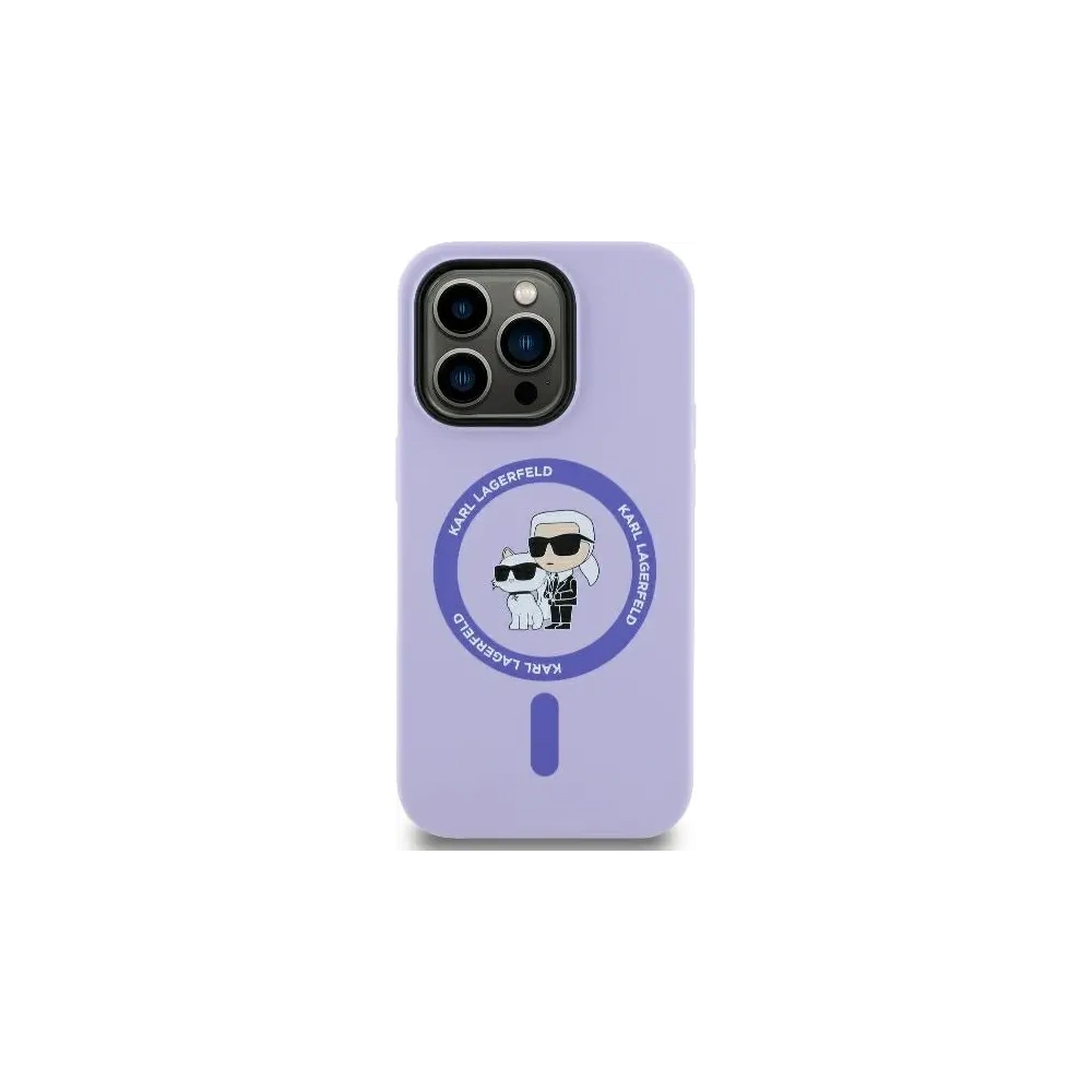 Hurtownia GSM - Karl Lagerfeld KLHMP14XSCMKCRHU Apple iPhone 14 Pro Max kemény tok Szilikon Karl&Choupette Heads Gyűrű MagSafe lila - KLD2142 - {ean13} - Hurt