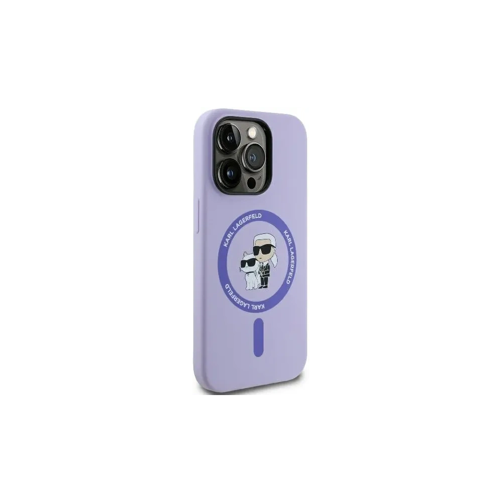 Hurtownia GSM - Karl Lagerfeld KLHMP14XSCMKCRHU Apple iPhone 14 Pro Max kemény tok Szilikon Karl&Choupette Heads Gyűrű MagSafe lila - KLD2142 - {ean13} - Hurt