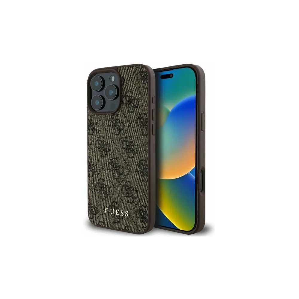 Hurtownia GSM - Etui Guess GUHCP16LG4GFBR Apple iPhone 16 Pro hardcase 4G Classic brązowy - GUE3485 - {ean13} - Hurt