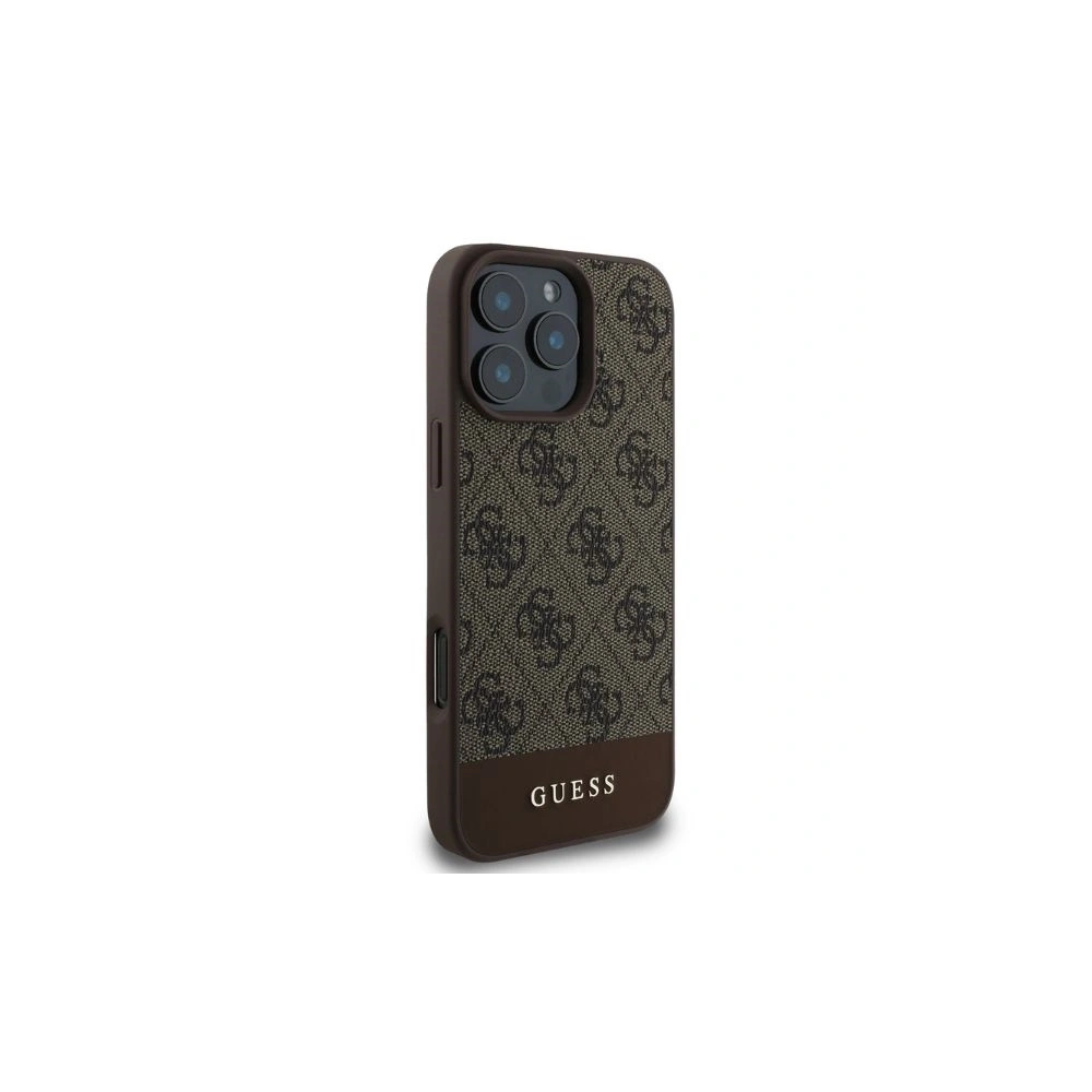 Hurtownia GSM - Fall Guess GUHCP16LG4GLBR Apple iPhone 16 Pro Hardcase 4G Unterstreifen braun - GUE3489 - {ean13} - Hurt