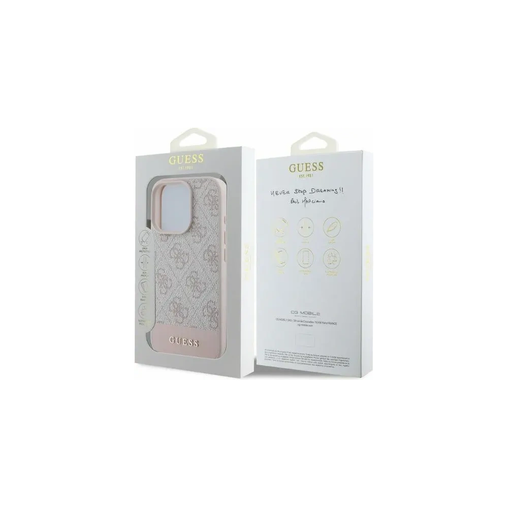 Hurtownia GSM - Fall Guess GUHCP16LG4GLPI Apple iPhone 16 Pro Hardcase 4G Unterstreifen pink - GUE3491 - {ean13} - Hurt
