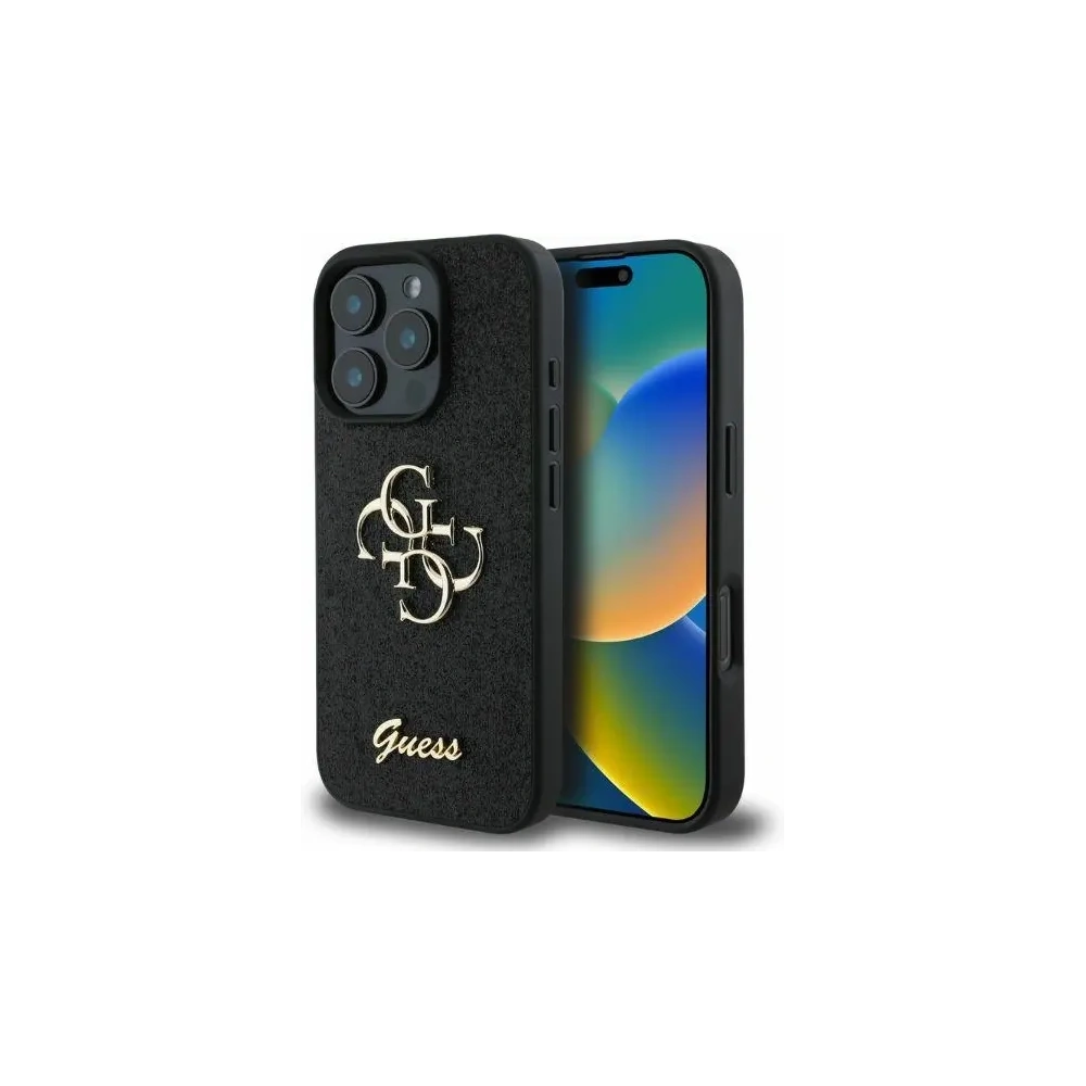 Hurtownia GSM - Fall Guess GUHCP16LHG4SGK Apple iPhone 16 Pro Hardcase Fixierter Glitzer Groß 4G schwarz - GUE3492 - {ean13} - Hurt