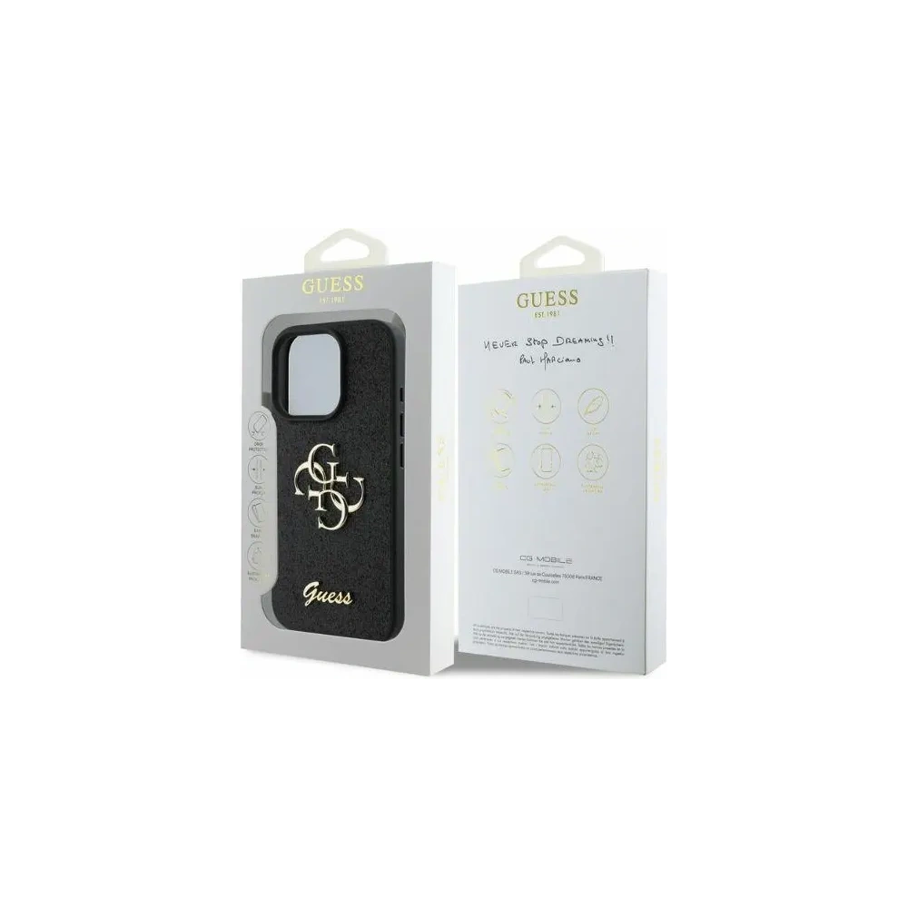 Hurtownia GSM - Fall Guess GUHCP16LHG4SGK Apple iPhone 16 Pro Hardcase Fixierter Glitzer Groß 4G schwarz - GUE3492 - {ean13} - Hurt