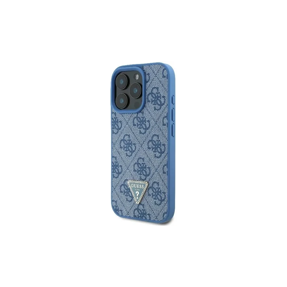 Hurtownia GSM - Fall Guess GUHCP16LP4TDSCPB Apple iPhone 16 Pro Hartschale Leder Metall Logo Strass Crossbody blau - GUE3493 - {ean13} - Hurt