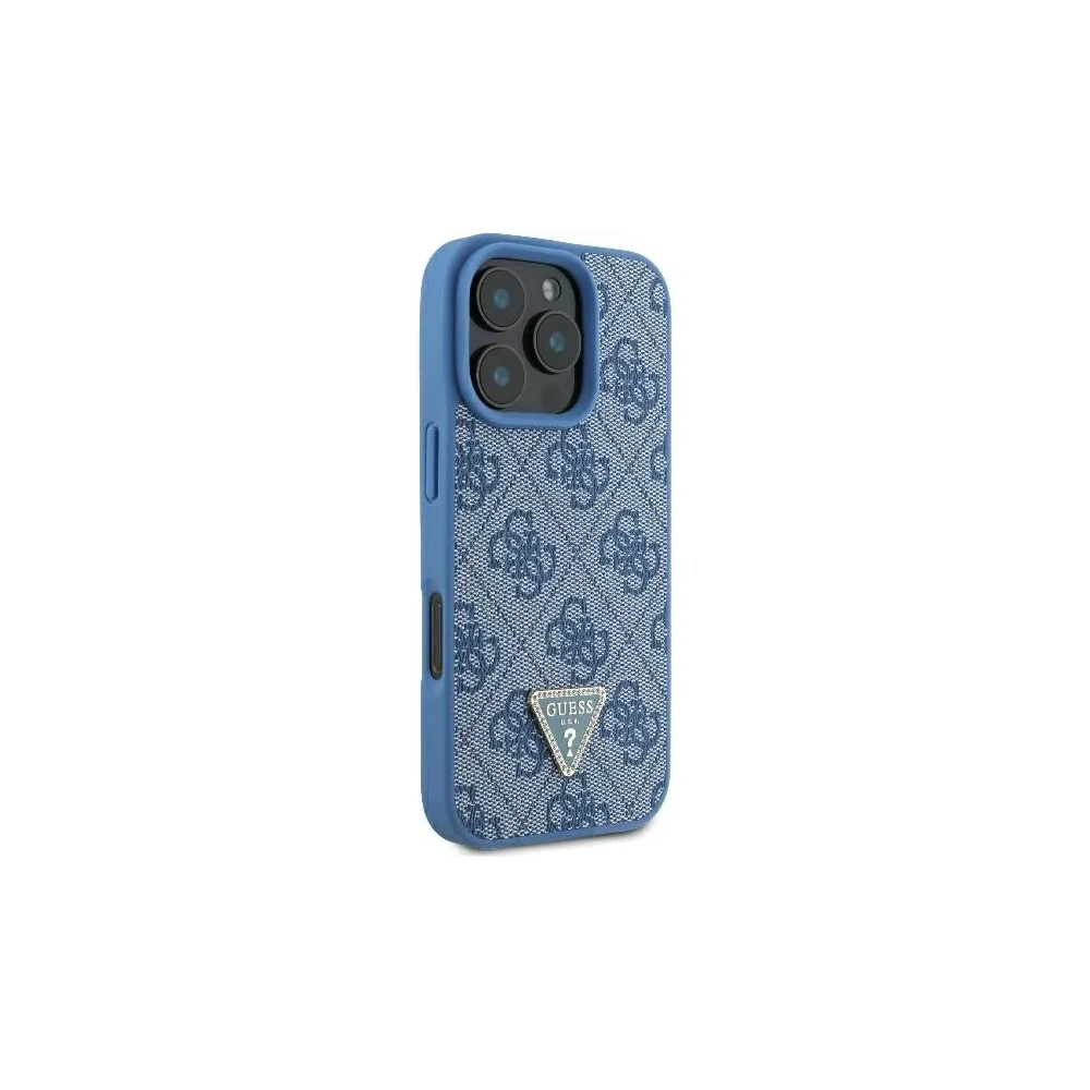 Hurtownia GSM - Eset Guess GUHCP16LP4TDSCPB Apple iPhone 16 Pro keménytok Bőr Fém Logó Strassz Crossbody kék - GUE3493 - {ean13} - Hurt
