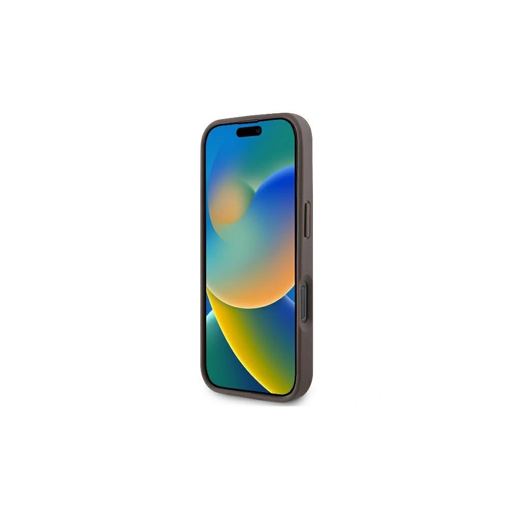 Hurtownia GSM - Eset Guess GUHCP16LP4TDSCPW Apple iPhone 16 Pro keménytok Bőr Fém Logó Strassz Keresztpánt barna - GUE3496 - {ean13} - Hurt