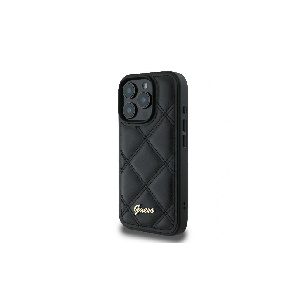 Hurtownia GSM - Fall Guess GUHCP16LPSQSQSK Apple iPhone 16 Pro Hartschale Ge quiltetes Metall-Logo schwarz - GUE3497 - {ean13} - Hurt