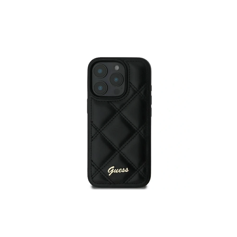Hurtownia GSM - Fall Guess GUHCP16LPSQSQSK Apple iPhone 16 Pro Hartschale Ge quiltetes Metall-Logo schwarz - GUE3497 - {ean13} - Hurt