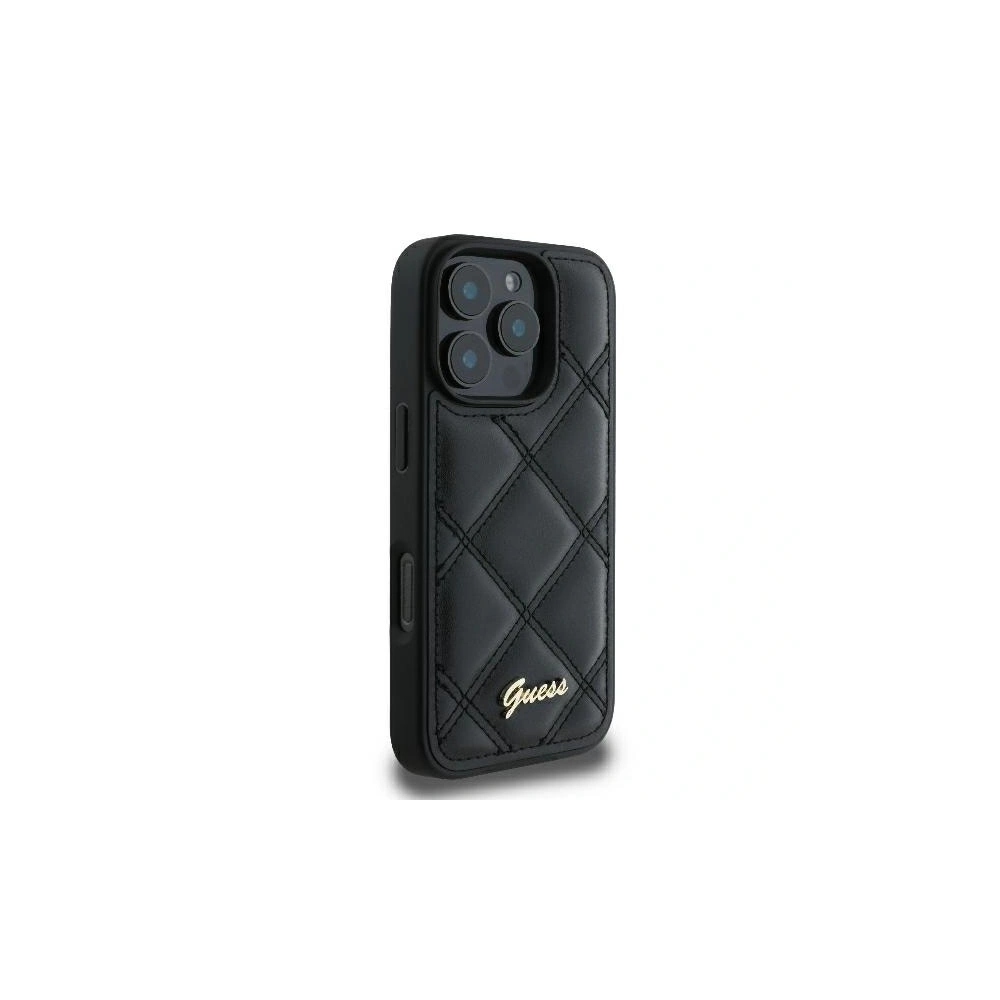 Hurtownia GSM - Fall Guess GUHCP16LPSQSQSK Apple iPhone 16 Pro Hartschale Ge quiltetes Metall-Logo schwarz - GUE3497 - {ean13} - Hurt