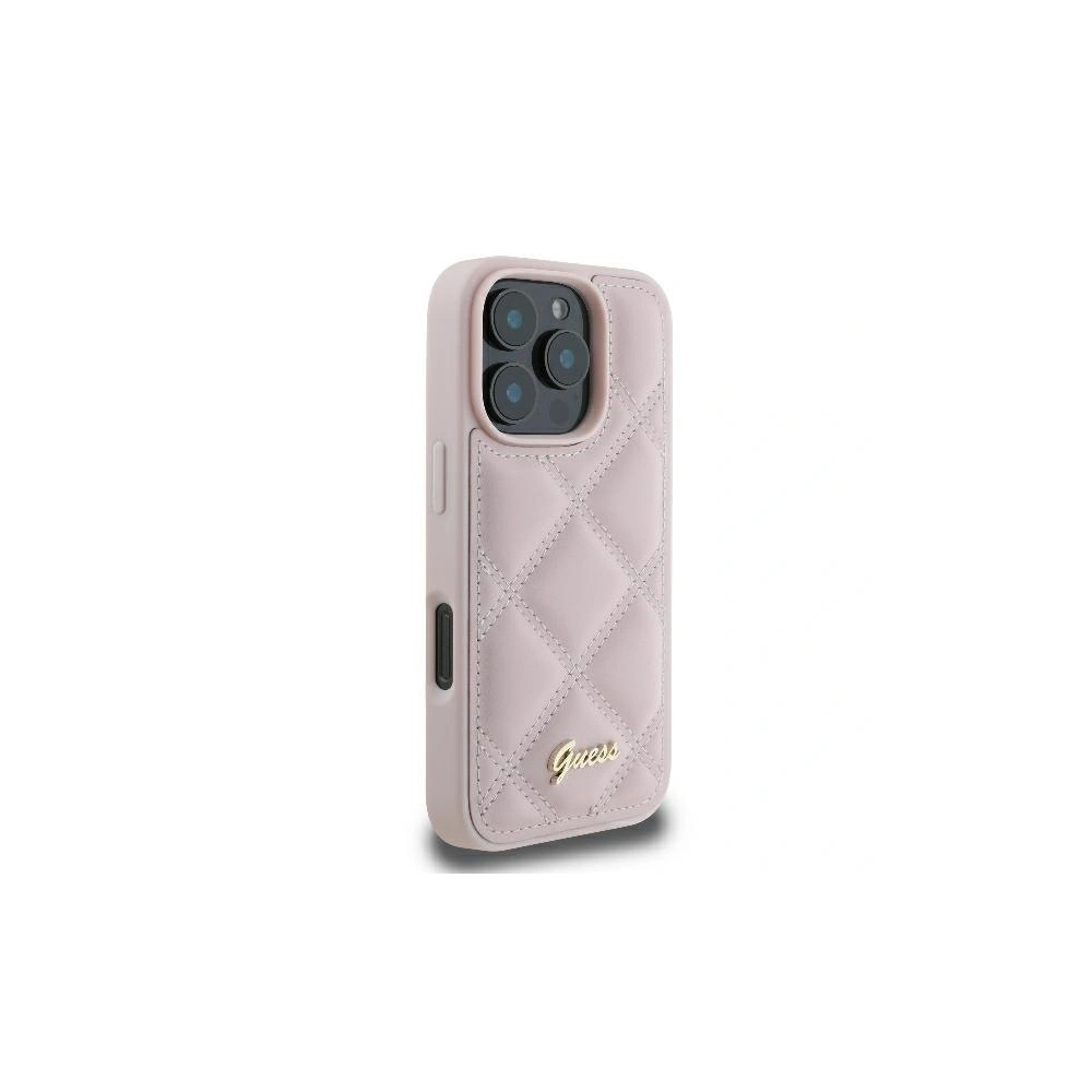 Hurtownia GSM - Fall Guess GUHCP16LPSQSQSP Apple iPhone 16 Pro Hardcase Quilted Metal Logo pink - GUE3498 - {ean13} - Hurt