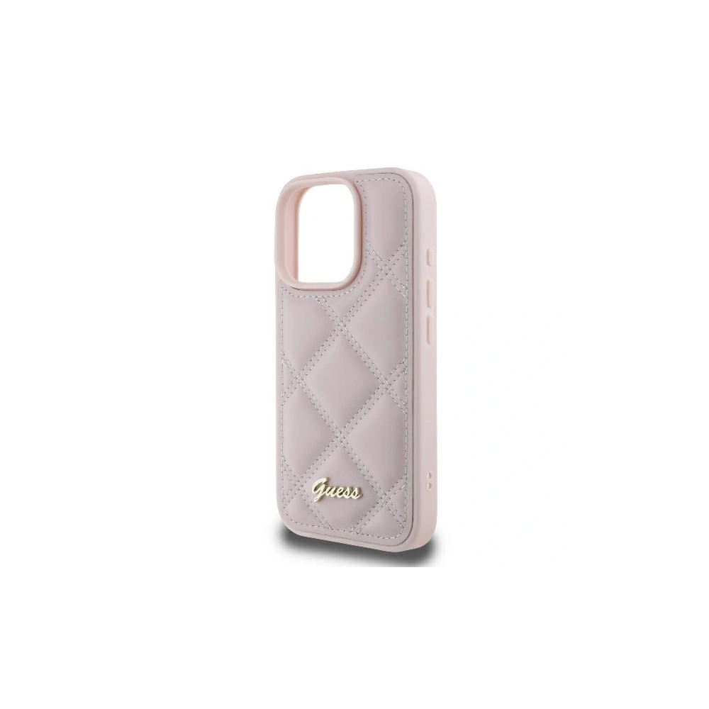 Hurtownia GSM - Fall Guess GUHCP16LPSQSQSP Apple iPhone 16 Pro Hardcase Quilted Metal Logo pink - GUE3498 - {ean13} - Hurt