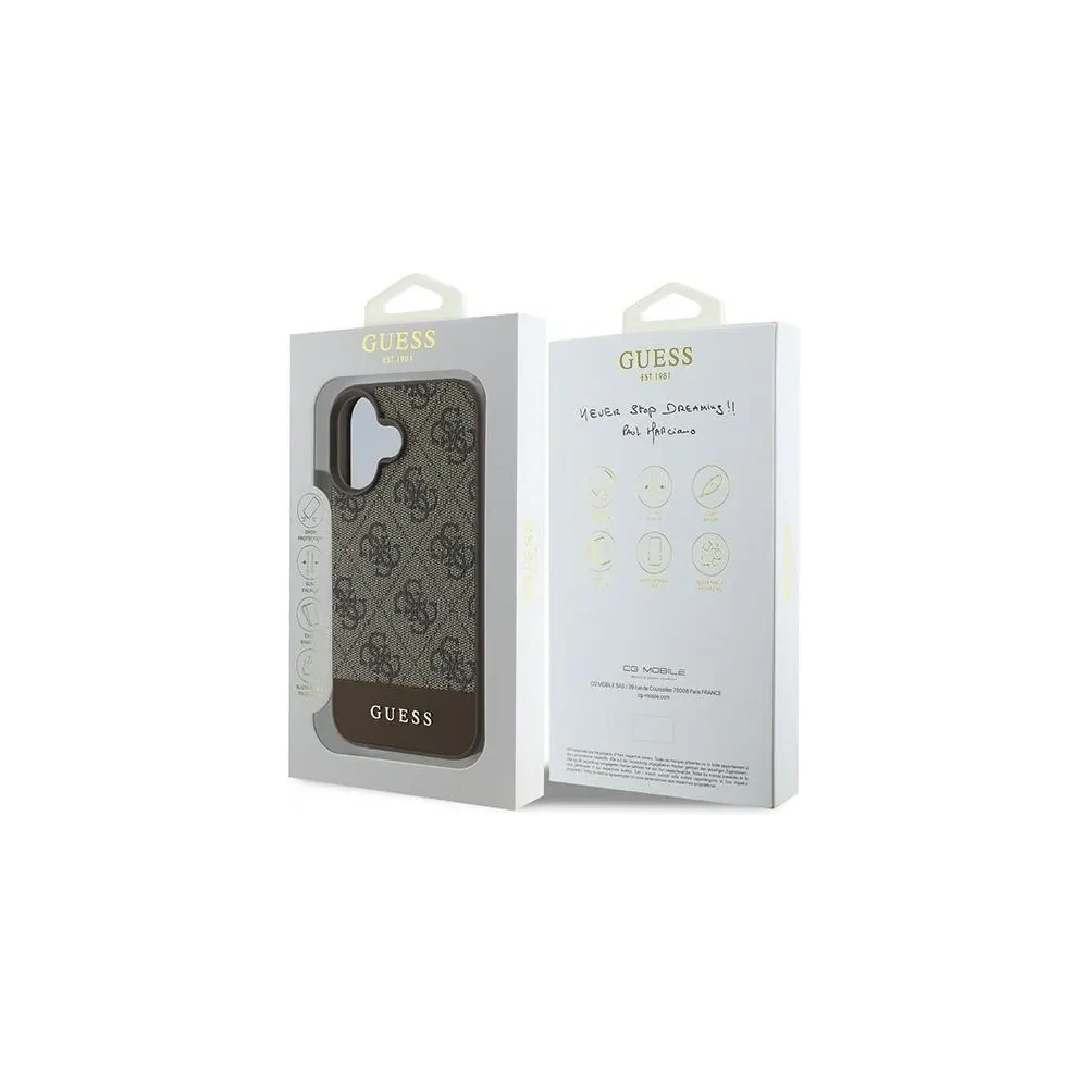 Hurtownia GSM - Eset Guess GUHCP16MG4GLBR Apple iPhone 16 Plus keménytok 4G Alsó Csík barna - GUE3504 - {ean13} - Hurt